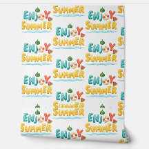 Geniet van zomerse tekstillustraties