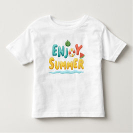 Geniet van zomerse tekstillustraties kinder shirts
