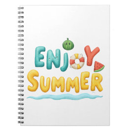 Geniet van zomerse tekstillustraties notitieboek
