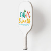 Geniet van zomerse tekstillustraties pickleball paddle (Links)