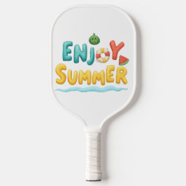 Geniet van zomerse tekstillustraties pickleball paddle