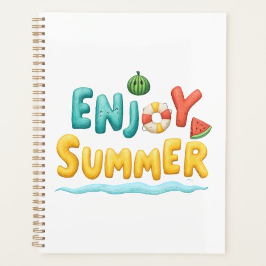 Geniet van zomerse tekstillustraties planner (Voorkant)
