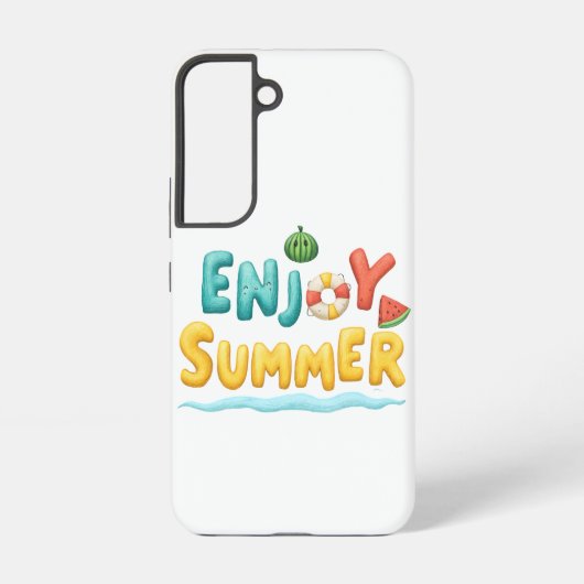 Geniet van zomerse tekstillustraties samsung galaxy hoesje (Achterkant)