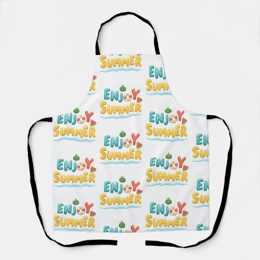 Geniet van zomerse tekstillustraties schort (Voorkant)
