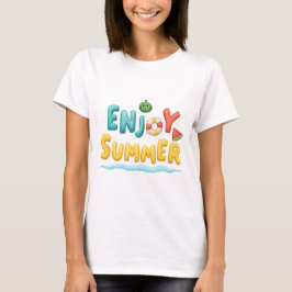 Geniet van zomerse tekstillustraties t-shirt