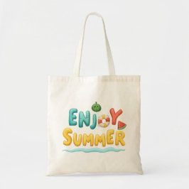 Geniet van zomerse tekstillustraties tote bag