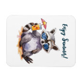 Geniet van zomerse wasbeer waterverf magneet (Horizontaal)