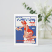 Geniet van zwemmen in de Indiana State Parks Vinta Briefkaart (Staand voorkant)