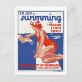 Geniet van zwemmen in de Indiana State Parks Vinta Briefkaart (Voorkant)