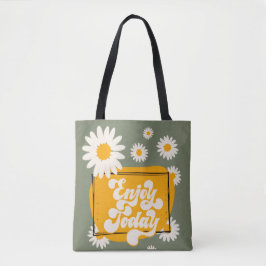 Geniet Vandaag Boodschappentas, Bloem Ontwerp Bood Tote Bag