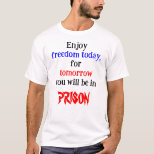 Geniet vandaag nog van Freedom White Basic Mannen T-shirt