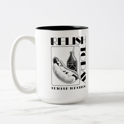 Geniet vandaag tweekleurige koffiemok (Links)