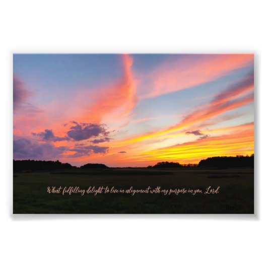 Genieten Inspirerende Quote Zonsondergang Fotograf Foto Afdruk (Voorkant)