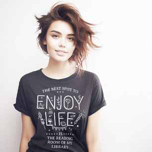 Genieten Life Library Slim T-shirt