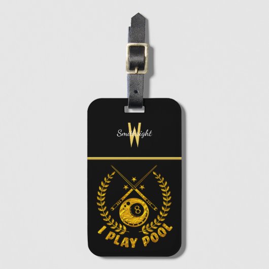 Genieten van biljart met een passie voor competiti bagagelabel (Voorkant (verticaal))