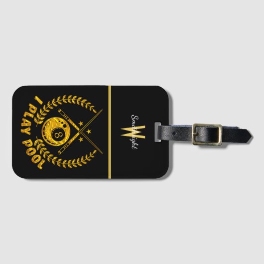 Genieten van biljart met een passie voor competiti bagagelabel (Voorkant (horizontaal))