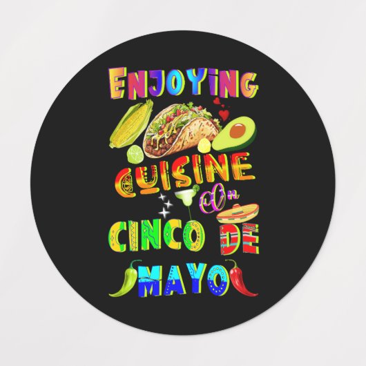 Genieten van de keuken op Cinco de Mayo Labels (Design 5)