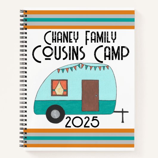 Genieten van de reis neven kamp retro camper notitieboek (Voorkant)