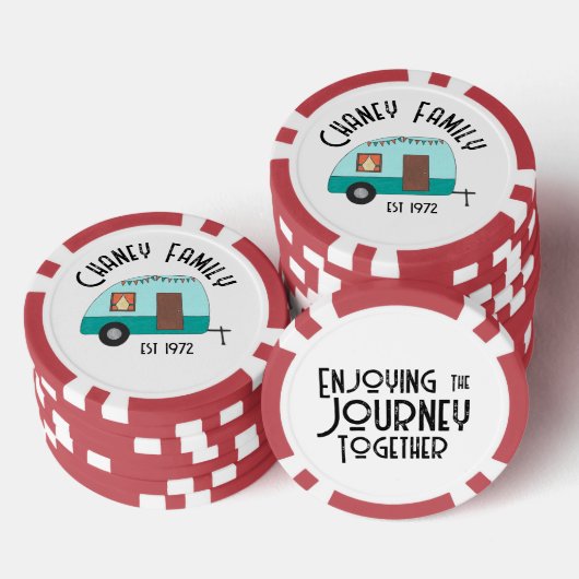 Genieten van de Reis Retro Camper Poker Chips (Opstapeling)
