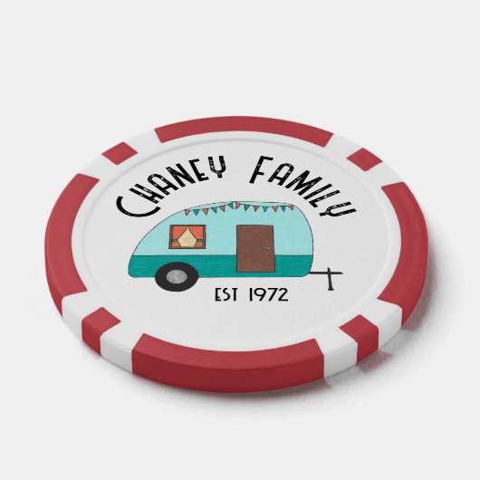 Genieten van de Reis Retro Camper Poker Chips (Enkel)