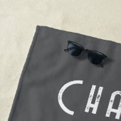 Genieten van de reis samen Retro Camper Grey Strandlaken (In situ)