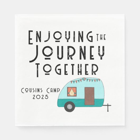 Genieten van de reis samen Retro Camper Servet (Voorkant)