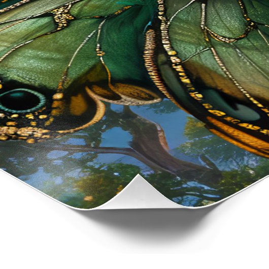 Genieten van de zonsondergang buiten haar huis perfect poster (Hoek)