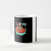 Genieten van een Cold One Skelet op een Koffiemok (Voorkant links)