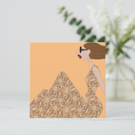 Genieten van Gentle Breeze Mode Illustratie Kaart (Staand voorkant)