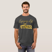 Genieten van het leven en fitness t-shirt (Voorkant volledig)