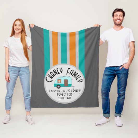 Genieten van het leven samen Retro Camper Fleece Deken (In situ)