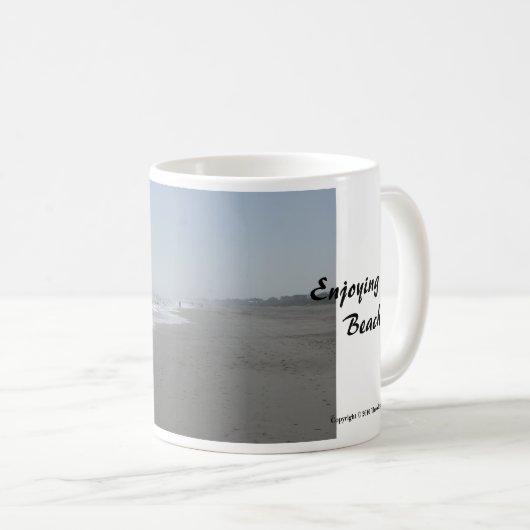 "Genieten van het strand" mok (Voorkant rechts)