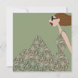 Genietend van de Weer Mode Illustratie Kunstkaart Kaart
