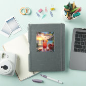 Genietend van de zonsondergang in aruba sticker (iPad Cover)