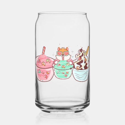 genietend van een drankje blikvorm glas (Voorkant)