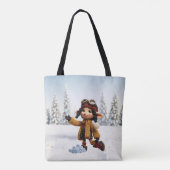 Genietend van een sneeuwdagen tote bag (Achterkant)