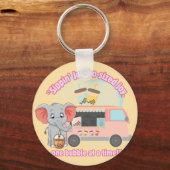 Genietend van enorm geluk , één bubbel per keer sleutelhanger (Achterkant)