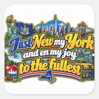 Genietend van New York tot het uiterste Vierkante Sticker
