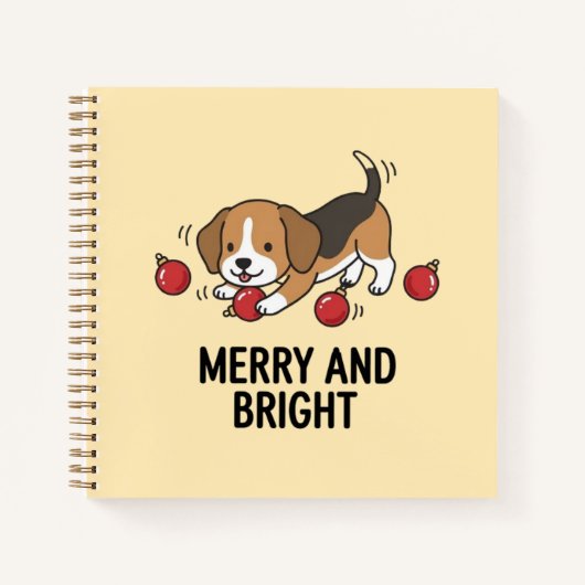 Genius Beagle Kerstlichten Festieve Schetsboek Notitieboek (Voorkant)