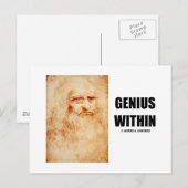 Genius Binnen (Leonardo da Vinci Self-Portrait) Briefkaart (Voorkant / Achterkant)