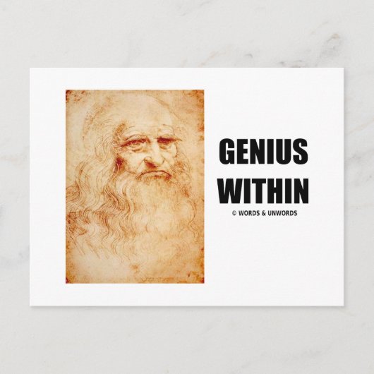 Genius Binnen (Leonardo da Vinci Self-Portrait) Briefkaart (Voorkant)