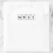 GeNiUS Chemistry Periodic Table WordElements Ovale Sticker (Tas)