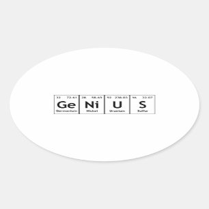 GeNiUS Chemistry Periodic Table WordElements Ovale Sticker