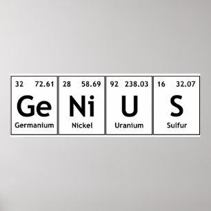 GeNiUS Chemistry Periodic Table WordElements Poster