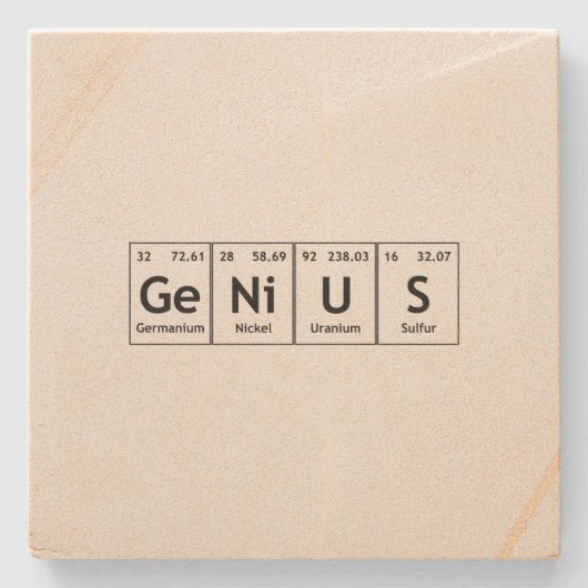 GeNiUS Chemistry Periodic Table WordElements Stenen Onderzetter (Voorkant)