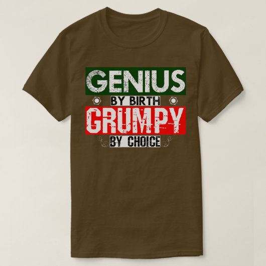 Genius door bruinmakerij naar keuze t-shirt (Design voorkant)
