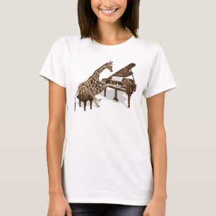 Genius Giraffe die Piano speelt T-shirt