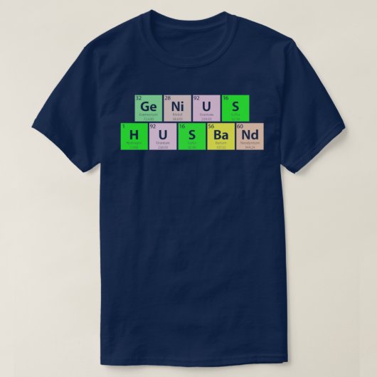 Genius Husband Periodic Table T-shirt (Design voorkant)