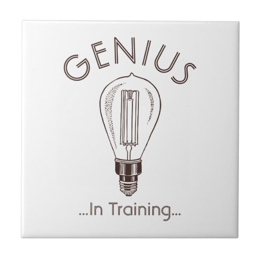 Genius in training Antiek lichtlamp Tegeltje (Voorkant)