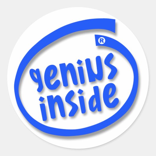Genius Inside Ronde Sticker (Voorkant)